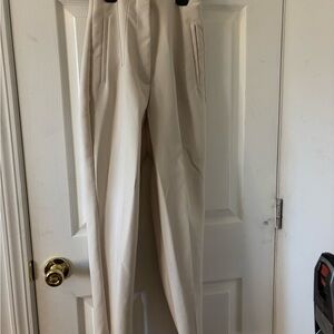 Zara High Waisted Trousers Pants Off-White/Oyster